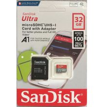 Sandisk Ultra 32GB MicroSD HC Class 10 UHS-1 Mobile Memory Card High Speed 100MB/s with Free Adaptor